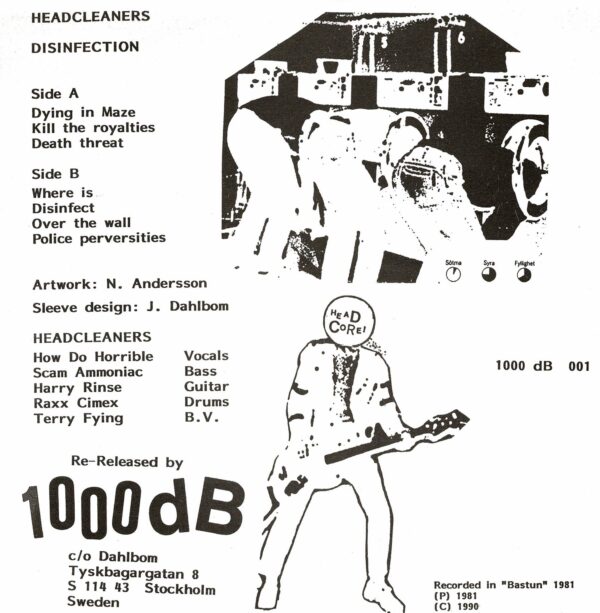 Headcleaners - Disinfection - 7" - Upplaga 1 på 1000dB - Vit etikett - Bild 2